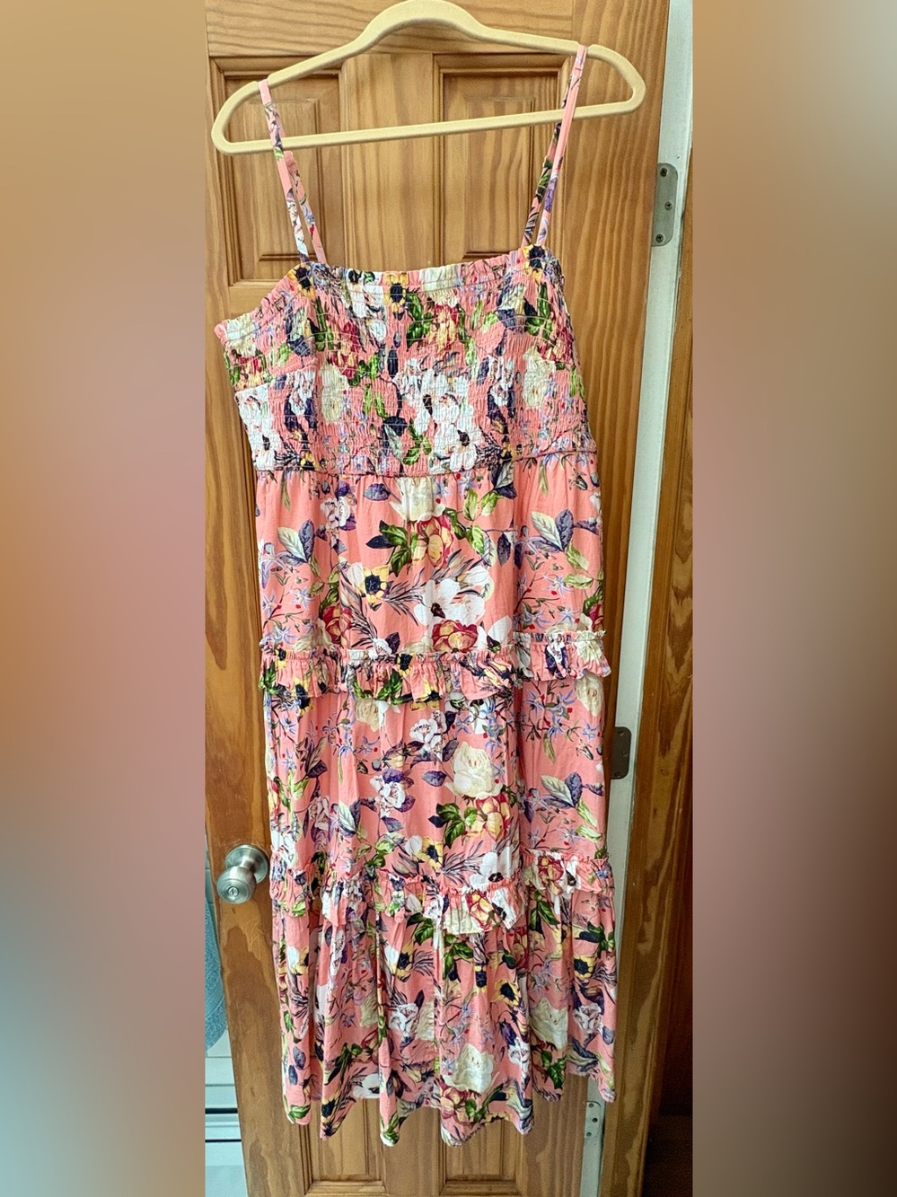 INC dress Floral Pink Tiered Maxi Dress Stunning New with Tags